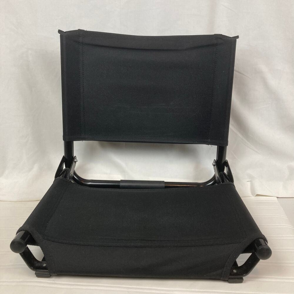 Strata Outdoor Gear Stadium Seat Black Heavy Duty Metal Frame Folding Bungee